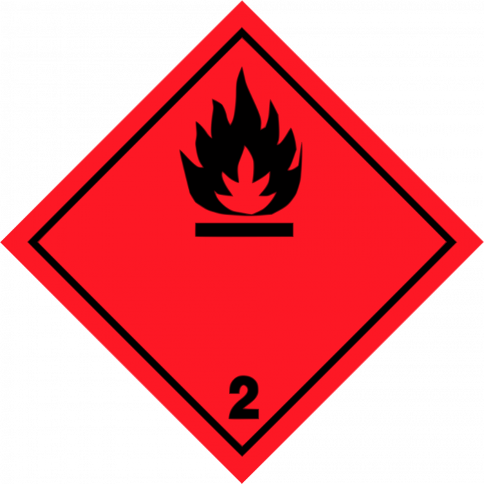 Знак «Опасность груза - воспламеняющиеся газы»