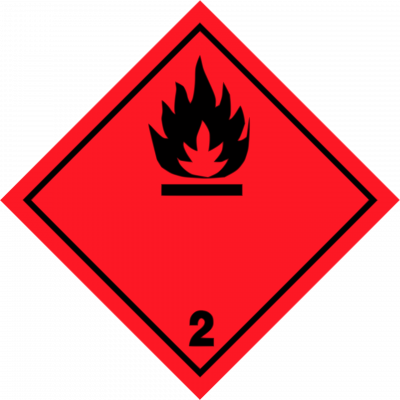 Знак «Опасность груза - воспламеняющиеся газы»