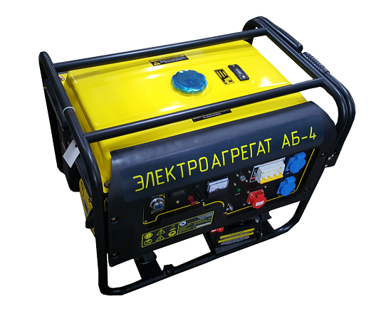 Электроагрегат путевой бензиновый АБ4 дв. Champion (АБ4-3-Т230-ВЖ, 4 кВт, электростартер, ручной стартер, колеса)