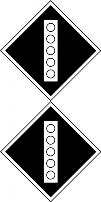 ЖД знак «Поднять токоприемник на электропоезде»